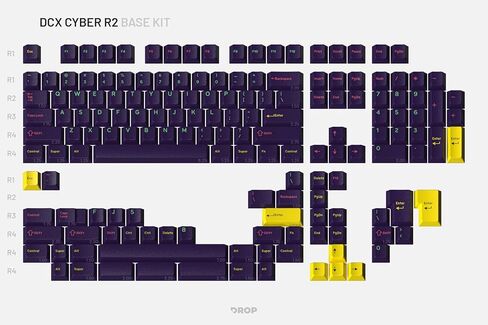 دروب مجموعة اغطية مفاتيح سايبر من دي سي اكس، كيبورد بنمط شيري ام اكس متوافقة مع 60%، 65%، 75%، تي كيه ال، دبليو كيه ال، حجم كامل، 1800 تصميم والمزيد in Kuwait