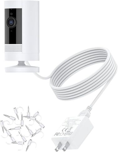 لمحول الطاقة Ring Stick Up Cam، متوافق مع الجيل الثالث من قابس البطارية، كابل شحن DC من الجيل الثاني، كاميرا كشاف في الهواء الطلق مقاومة للطقس، شحن الكاميرا باستمرار، سلك أبيض 26 قدمًا in Kuwait