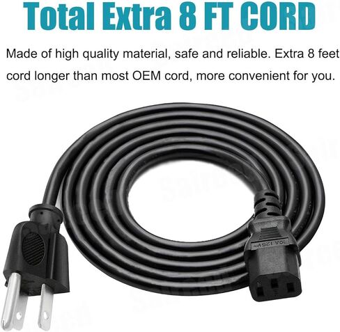 سلك طاقة من Saireed UL مدرج بطول 8 أقدام و3 شقوق لـ JBL Eon 615 610 612 eos618S مكبر صوت مضخم صوت تيار متردد سلك طاقة C13 استبدال كابل تمديد in Saudi Arabia
