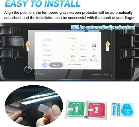 Autorder مخصص مناسب لواقي الشاشة 2022 2023 Toyota Tundra Accessories الزجاج المقسى 9H ملاحة شاشة لمس طبقة رقيقة واقية 2 قطعة (8 بوصة) in Saudi Arabia