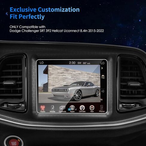 DSDFGH Fit for 2011-2018 Dodge Challenger Screen Protector 7 Inch LCD Touchscreen Challenger HD Tempered Glass Anti-Scratch Accessories in Kuwait