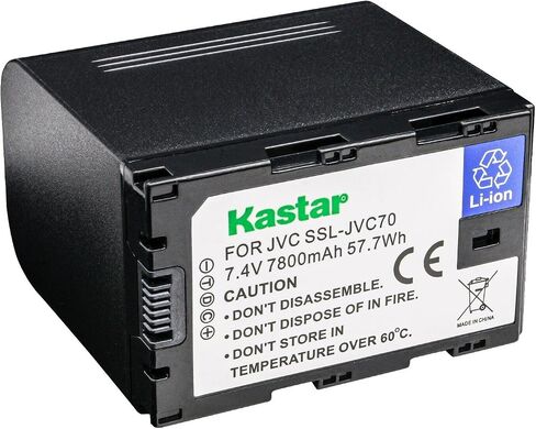 Kastar 2-Pack SSL-JVC70 Battery and AC LCD Dual Fast Charger Compatible with JVC SSL-JVC50, JVC SSL-JVC70, JVC SSL-JVC75, JVC BN-S8I50 Battery and Charger, JVC GY-HM620U, GY-HM650, GY-HM650U Camera in Saudi Arabia