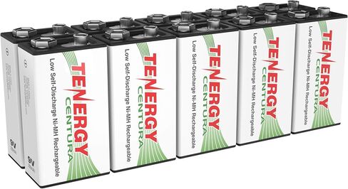 Tenergy Centura 9V NIMH Rechargeable Batteries, 200mAh Low Self-Discharge Square Battery for Smoke Alarm/Detector, 2 Pack in Saudi Arabia