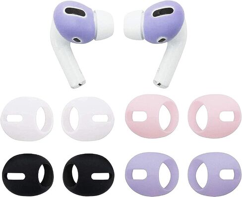 BLLQ مناسب في حافظة AirPod Pro Eartips يغطي غطاء أذن مضاد للانزلاق من السيليكون متوافق مع AirPods Pro 【 مناسب في علبة الشحن 】 4 أزواج بيضاء مع in Kuwait