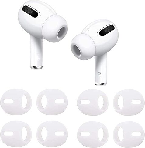 BLLQ Fit in Case AirPod Pro Eartips Covers Anti-Slip Earuds Cover Silicone Compatible with AirPods Pro【 Fit in The Charging Case 】 4 Pairs White w in Kuwait