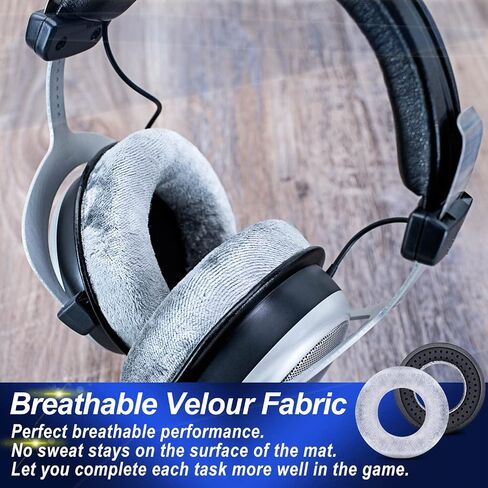 Ear Pads Replacement for MMX 300, DT 770 Pro, DT 880 Pro, DT 990 Pro, DT 1770 Pro, DT 1990 Pro, DT 177X, T 90, Softer Memory Foam, Extra Durability by JESSVIT (Grey) in Kuwait