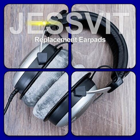 Ear Pads Replacement for MMX 300, DT 770 Pro, DT 880 Pro, DT 990 Pro, DT 1770 Pro, DT 1990 Pro, DT 177X, T 90, Softer Memory Foam, Extra Durability by JESSVIT (Grey) in Kuwait