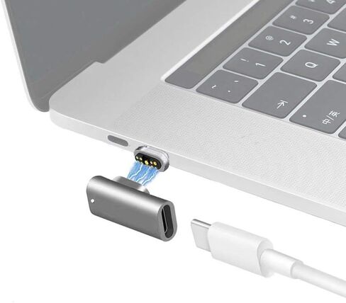 محول USB C مغناطيسي، موصل من النوع C، USB 3.1 480 ميجا بايت/ثانية PD، شحن سريع 100 وات - يدعم السرعة العالية، متوافق مع MacBook Pro/Matebook in Kuwait