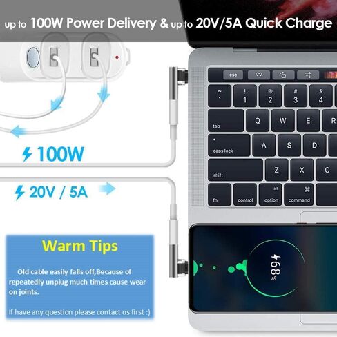 محول USB C مغناطيسي، موصل من النوع C، USB 3.1 480 ميجا بايت/ثانية PD، شحن سريع 100 وات - يدعم السرعة العالية، متوافق مع MacBook Pro/Matebook in Kuwait