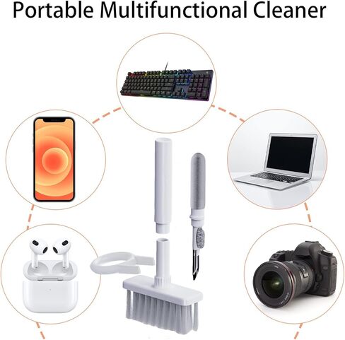 YIUYIUPI 5-in-1 Multi-Function Computer Cleaning Tools Kit Cleaning Soft Brush Keyboard Cleaner for Bluetooth Earphones Lego Laptop Airpods Pro Camera Lens (5 in 1 Write) in Kuwait