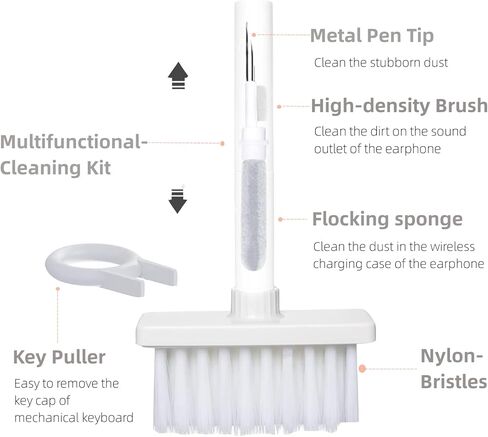 YIUYIUPI 5-in-1 Multi-Function Computer Cleaning Tools Kit Cleaning Soft Brush Keyboard Cleaner for Bluetooth Earphones Lego Laptop Airpods Pro Camera Lens (5 in 1 Write) in Kuwait