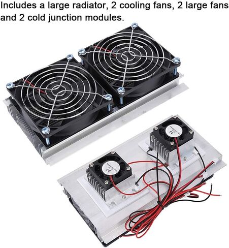 Bewinner Thermoelectric Semiconductor Radiator Cooler Refrigeration Cooling Fan Heat Sink System Kit,2 Cooling Fans, 2 Large Fans and 2 Cold Junction modules in Saudi Arabia