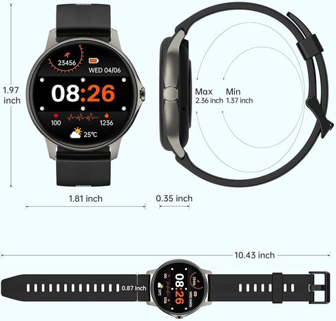 ساعات ذكية للرجال (الرد/إجراء مكالمة) 100 وضع رياضي لتتبع اللياقة البدنية ومعدل ضربات القلب والأكسجين في الدم ومراقبة النوم IP68 مقاومة للماء وساعة اللياقة البدنية وتتبع النشاط والساعات الذكية المتوافقة مع iPhone Android in Kuwait