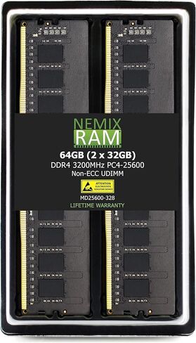 NEMIX RAM 256GB (8x32GB) DDR4-3200 PC4-25600 Non-ECC UDIMM Desktop PC Memory Upgrade in Kuwait