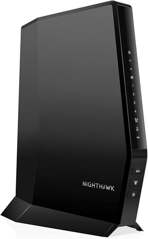 جهاز توجيه مودم كابل NETGEAR Nighthawk WiFi 6 مع اشتراك للحماية من التهديدات السيبرانية لمدة 90 يومًا (CAX30S) - متوافق مع Xfinity وSpectrum وCox، AX2700 (حتى 2.7 جيجابت في الثانية) DOCSIS 3.1 (متجدد) in Saudi Arabia
