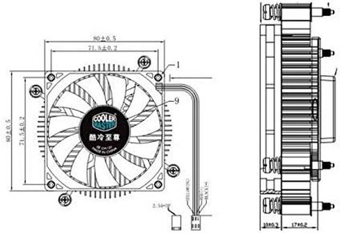 H116 (Copper Core) Low-Profile CPU Cooler - 80mm Slim Cooling Fan & Heatsink - for Intel Socket LGA 1150/1151 / 1155/1156 (H116) in Kuwait