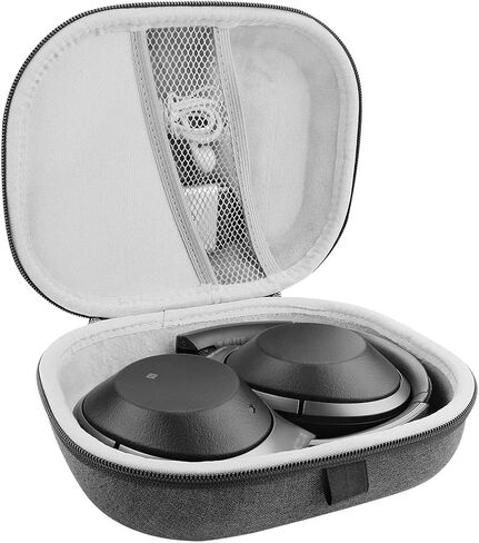 جيكريا حافظة سماعات راس من الترا شيل متوافقة مع سوني WH-1000XM4، WH-1000XM3، WH1000XM2، WH-XB910N، MDR1000X، حافظة حمل صلبة بديلة للسفر مع تخزين كيبل (رمادي داكن) in Saudi Arabia