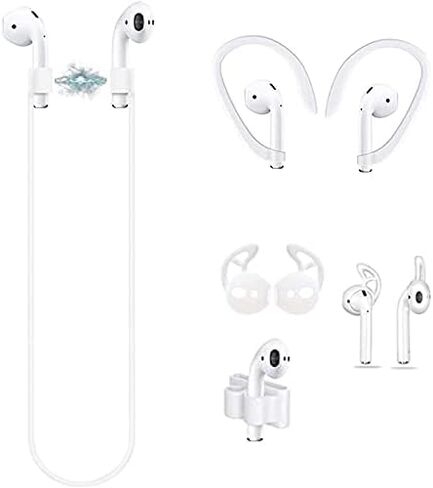 Loirtlluy 4 in 1 Anti-Lost Accessories for Airpods, Airpods Strap Magnetic Cord, Ear Hooks and Covers Compatible with Airpods 1 & 2, Airpods Watch Band Holder, Purple in Kuwait