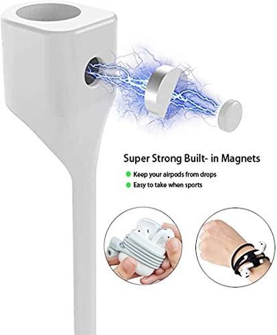 Loirtlluy 4 in 1 Anti-Lost Accessories for Airpods, Airpods Strap Magnetic Cord, Ear Hooks and Covers Compatible with Airpods 1 & 2, Airpods Watch Band Holder, Purple in Kuwait