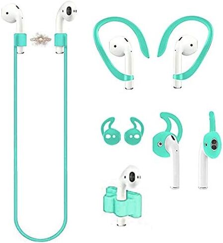 Loirtlluy 4 in 1 Anti-Lost Accessories for Airpods, Airpods Strap Magnetic Cord, Ear Hooks and Covers Compatible with Airpods 1 & 2, Airpods Watch Band Holder, Purple in Kuwait