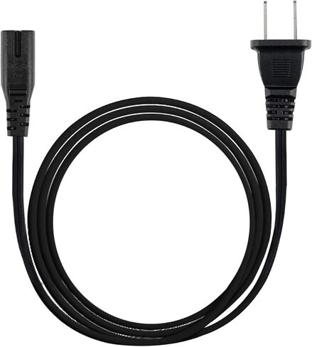 VSEER 2-Slot Non-Polarized UL Listed SPT2 18AWG Universal Replacement Power Cord (NEMA 1-15P to IEC C7),Black (12FT) in Saudi Arabia