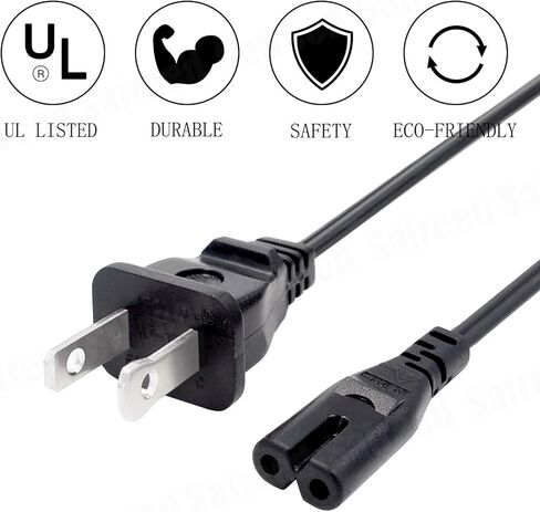 UL Listed Power Cord for Samsung 60" UN60ES6003F UN60ES6100F UN60J6200AFXZA UN65F9000AF UN65J6200AFXZA UN65JS8500F UN65KS8000FXZA UN75ES9000F UN75JU7100 TV Replacement 8ft Power Cord Cable in Saudi Arabia