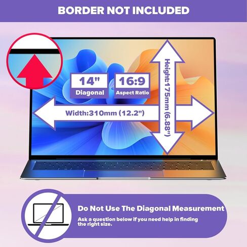 Verponity [2-Pack 14 Inch HD Anti-Blue Light Laptop Screen Protector, Premium PET Anti-Glare & Scratch-Proof Removable Laptop Screen Protector Shield Compatible with HP/Lenovo/Dell/Acer/ASUS…… in Kuwait
