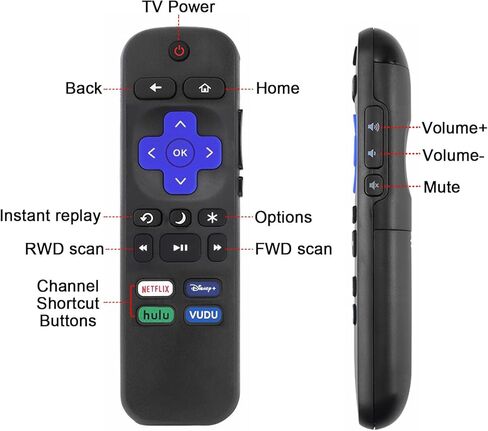 جهاز تحكم عن بعد بديل عالمي من iJiGui لتلفزيون Roku، متوافق مع أجهزة التلفاز الذكية من سلسلة Hisense Roku/TCL Roku/Sharp Roku/Onn Roku/Element Roku/Westinghouse Roku (ليس لـ Roku Stick and Box) in Kuwait