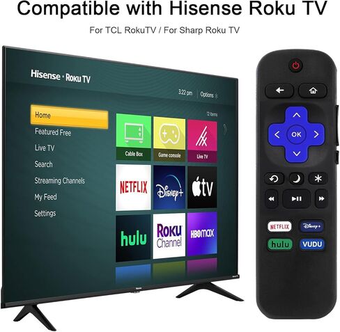 جهاز تحكم عن بعد بديل عالمي من iJiGui لتلفزيون Roku، متوافق مع أجهزة التلفاز الذكية من سلسلة Hisense Roku/TCL Roku/Sharp Roku/Onn Roku/Element Roku/Westinghouse Roku (ليس لـ Roku Stick and Box) in Kuwait