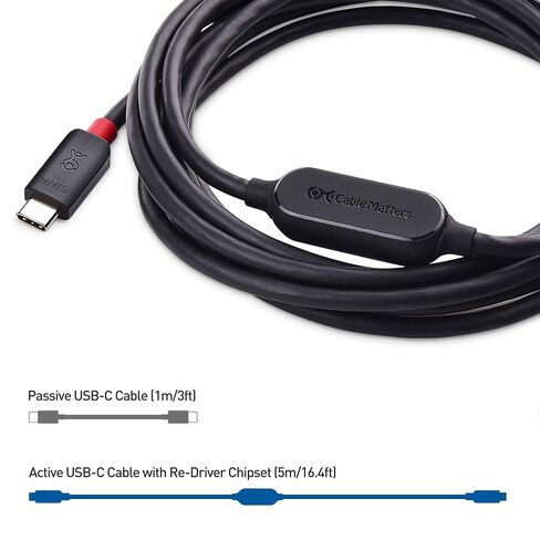 Cable Matters كابل USB C نشط مع فيديو 4K ونقل بيانات بسرعة 5 جيجابت في الثانية بطول 16.4 قدم للشاشة المحمولة وسماعة رأس Oculus Quest 2 VR والمزيد in Kuwait