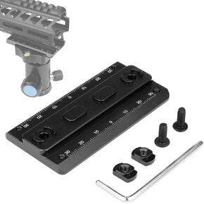 76 مم/2.99 بوصة معدنية Mlok M-LOK M Lok Rail حامل لوحة حامل ثلاثي القوائم مع صواميل T ومسامير إيقاف أمان لرأس الكرة الثلاثية Ballhead Arca Swiss RRS متوافقة مع in Kuwait