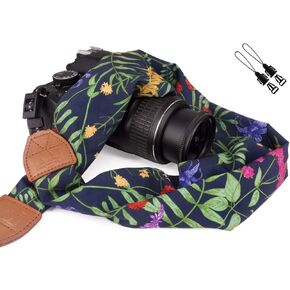 Elvam Universal Men and Women Scarf Camera Strap Belt Compatible with DSLR, SLR, Instant,Digital Camera - (Purple Flower) in Kuwait