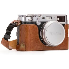Megagear Fujifilm X100F Ever Ready Genuine Leather Camera Half Case And Strap, With Battery Access - Brown - MG1282