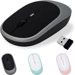 ماوس Dolrso اللاسلكي لأجهزة الكمبيوتر المحمول/iPad/MacBook Pro/Air، ماوس بلوتوث، ماوس صامت محمول نحيف لأجهزة Surface Pro/PC/Lenovo/Samsung Tablet، قابل لإعادة الشحن (وردي) in Kuwait