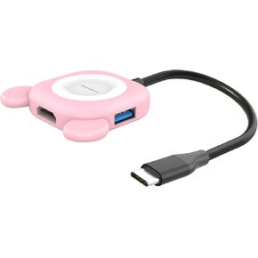 EASEGMER HDMI to USB C Adapter, Switch TV Charging Dock for Nintendo Switch with USB C Hub Multiport Adapter, PD Charging and USB 3.0 Port Compatible with Nintendo Switch (Pink) in Kuwait