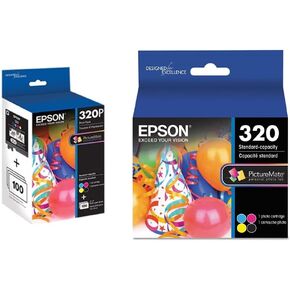 اللون الأرجواني ذو السعة القياسية Epson T320 لطابعات PictureMate المحددة، باللون الأسود والأرجواني ذو السعة القياسية T320 لطابعات مختارة PictureMate، سماوي
