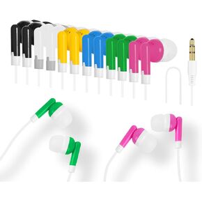 30 قطعة من سماعات الأذن للأطفال من QIDAIZUOEN، مجموعة من سماعات الأذن للفصول الدراسية المدرسية، مجموعة سماعات أذن للطلاب، سلكية للاستعمال مرة واحدة، متينة ومتعددة الألوان، مغلفة بشكل فردي في 6 ألوان in Kuwait