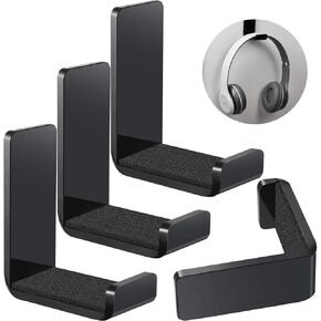 Weewooday 4 Pieces Headphone Hanger Holder Desk Adhesive Headphone Hook Wall Mount Headset Stand Acrylic Holder with Glues for General Purpose Game Earphone (Colorful)