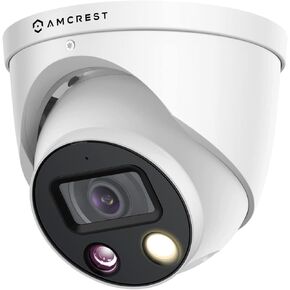 كاميرا Amcrest UltraHD 4K (8MP) AI خارجية للأمان Turret POE IP، 4K @20 إطارًا في الثانية، كشف الوجه، اكتشاف المركبات والبشر، أضواء كاشفة، إنذار صفارة إنذار مدمج، ميكروفون مدمج، IP8M-TD2685EW-AI in Kuwait