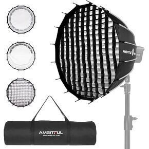 AMBITFUL PS60 مقاس 23.6 بوصة / 60 سم محمول سريع التركيب، صندوق سوفت بوكس ​​مكافئ عميق مع شبكة قرص العسل لـ Tiktok YouTube، والألعاب، والتكبير، وتسجيل الفيديو in Kuwait