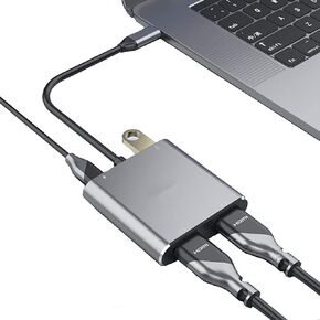 Zingther 4 في 1 USB C Hub إلى شاشة HDMI مزدوجة، ومنفذ USB 3.0 x1 ومنفذ تمديد شحن USB-C PD 100W x1 - محول من النوع C، ومقسم ومحطة إرساء لأجهزة الكمبيوتر المحمول ووحدة التحكم في الألعاب والكمبيوتر اللوحي in Kuwait