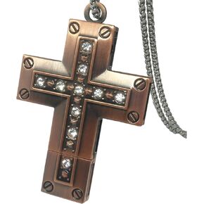 HUNTER ACTION Diamond Jewelry Cross 64GB USB 2.0 Flash Disk Thumb Drive USB Flash Drives U Disk USB Disk Metal USB Flash Drive with Necklace Keychain Design in Saudi Arabia