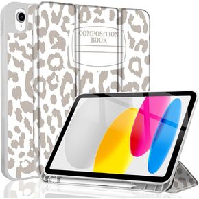 حافظة TopPerfekt iPad الجيل العاشر 2022 10.9 بوصة 2022 A2757 A2777 A2696، إطار مقاوم للصدمات من مادة TPU وغطاء جلدي واقي [حامل قلم رصاص مدمج، يدعم النوم/الاستيقاظ التلقائي] كتاب تكوين أسود