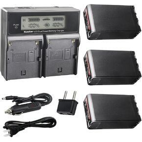 بطارية Kastar BP-U90 وشاحن مزدوج سريع CH04 متوافق مع Sony PMW-EX260 PMW-EX280 PMW-F3 PMW-F3K PMW-F3L XDCAM EX HD422 PHU-60K ILME-FX6 PXW-FS5 PXW-FS5K PXW-FS5M2 PXW -كاميرا FS7 in Kuwait