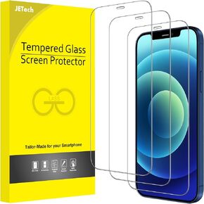JETech Full Coverage Screen Protector for iPhone 12 Pro Max 6.7-Inch, 9H Tempered Glass Film Case-Friendly, HD Clear, 3-Pack