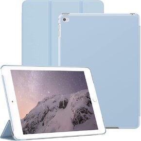 حافظة JETech لجهاز iPad Air 2 9.7 بوصة (موديل 2014، الجيل الثاني)، غطاء خلفي صلب واقٍ للكمبيوتر اللوحي ناعم الملمس، تنبيه/غفو تلقائي (أسود)