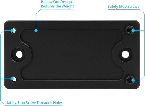 76 مم/2.99 بوصة معدنية Mlok M-LOK M Lok Rail حامل لوحة حامل ثلاثي القوائم مع صواميل T ومسامير إيقاف أمان لرأس الكرة الثلاثية Ballhead Arca Swiss RRS متوافقة مع in Kuwait