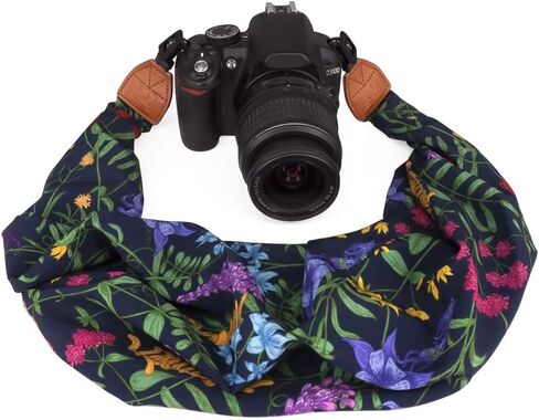 Elvam Universal Men and Women Scarf Camera Strap Belt Compatible with DSLR, SLR, Instant,Digital Camera - (Purple Flower) in Kuwait