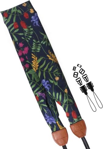 Elvam Universal Men and Women Scarf Camera Strap Belt Compatible with DSLR, SLR, Instant,Digital Camera - (Purple Flower) in Kuwait