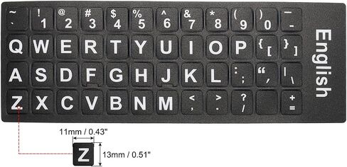 PATIKIL English & Spanish Keyboard Stickers, 2 Pack Universal Keyboard Replacement Cover Frosted for Notebook Computer, Black Background White Lettering in Saudi Arabia